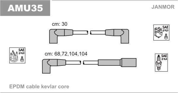 JANMOR AMU35 Kit cavi accensione-Kit cavi accensione-Ricambi Euro