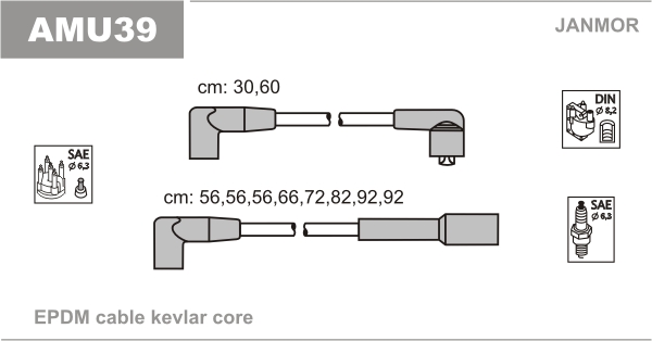 JANMOR AMU39 Kit cavi accensione-Kit cavi accensione-Ricambi Euro