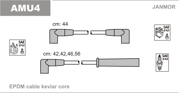 JANMOR AMU4 Kit cavi accensione-Kit cavi accensione-Ricambi Euro