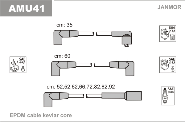 JANMOR AMU41 Kit cavi accensione-Kit cavi accensione-Ricambi Euro