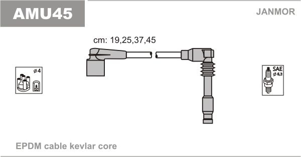 JANMOR AMU45 Kit cavi accensione-Kit cavi accensione-Ricambi Euro