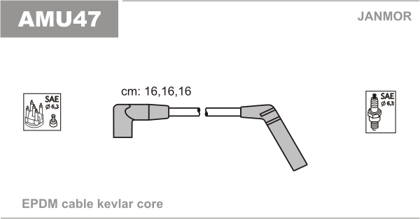 JANMOR AMU47 Kit cavi accensione