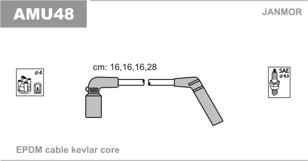 JANMOR AMU48 Kit cavi accensione-Kit cavi accensione-Ricambi Euro