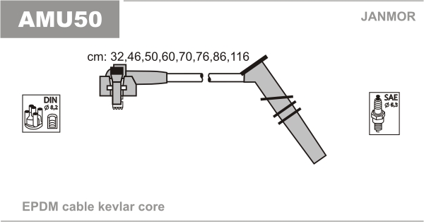 JANMOR AMU50 Kit cavi accensione-Kit cavi accensione-Ricambi Euro