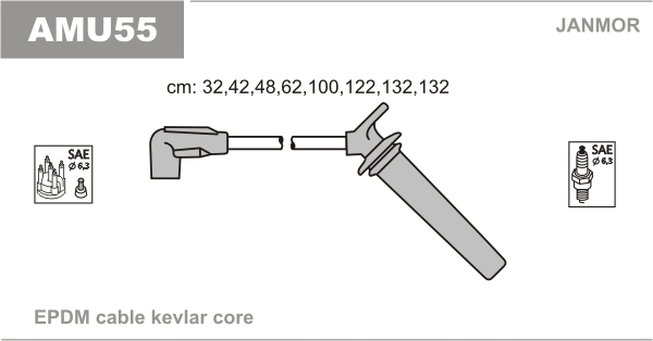 JANMOR AMU55 Kit cavi accensione-Kit cavi accensione-Ricambi Euro