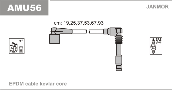 JANMOR AMU56 Kit cavi accensione