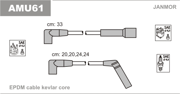 JANMOR AMU61 Kit cavi accensione-Kit cavi accensione-Ricambi Euro