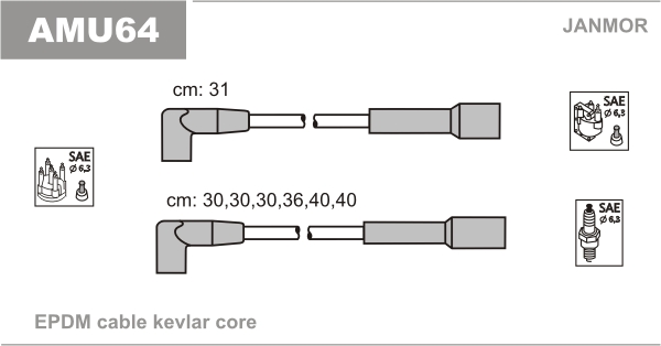 JANMOR AMU64 Kit cavi accensione-Kit cavi accensione-Ricambi Euro