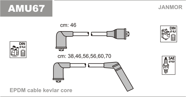 JANMOR AMU67 Kit cavi accensione-Kit cavi accensione-Ricambi Euro