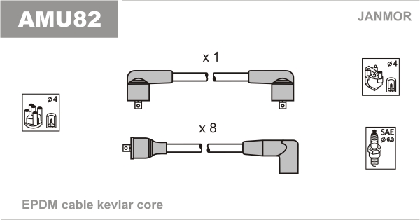 JANMOR AMU82 Kit cavi accensione-Kit cavi accensione-Ricambi Euro