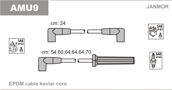 JANMOR AMU9 Kit cavi accensione-Kit cavi accensione-Ricambi Euro