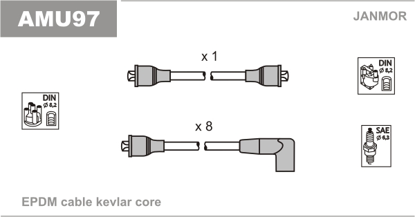 JANMOR AMU97 Kit cavi accensione-Kit cavi accensione-Ricambi Euro