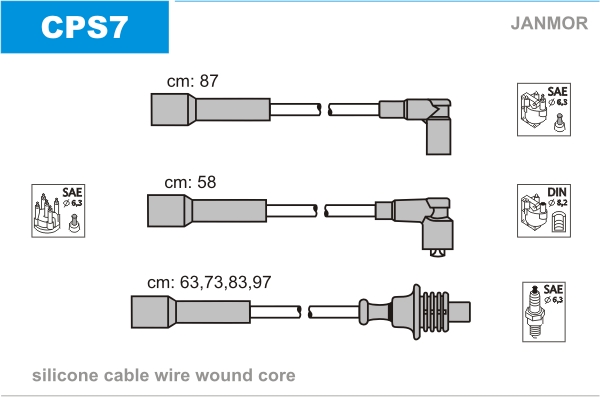 JANMOR CPS7 Kit cavi accensione-Kit cavi accensione-Ricambi Euro