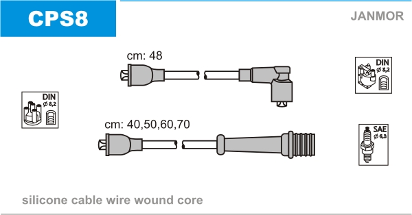 JANMOR CPS8 Kit cavi accensione-Kit cavi accensione-Ricambi Euro