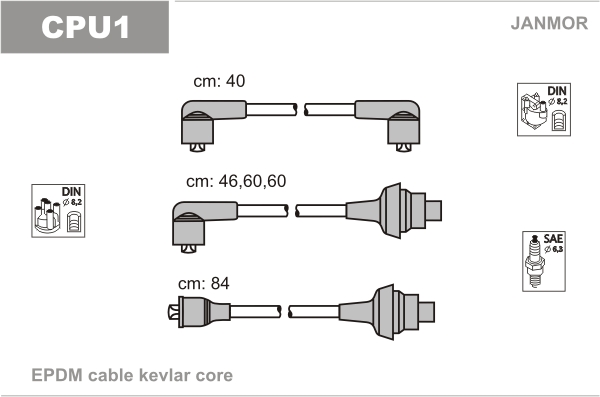 JANMOR CPU1 Kit cavi accensione-Kit cavi accensione-Ricambi Euro