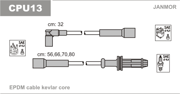 JANMOR CPU13 Kit cavi accensione-Kit cavi accensione-Ricambi Euro