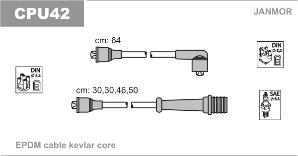 JANMOR CPU42 Kit cavi accensione-Kit cavi accensione-Ricambi Euro