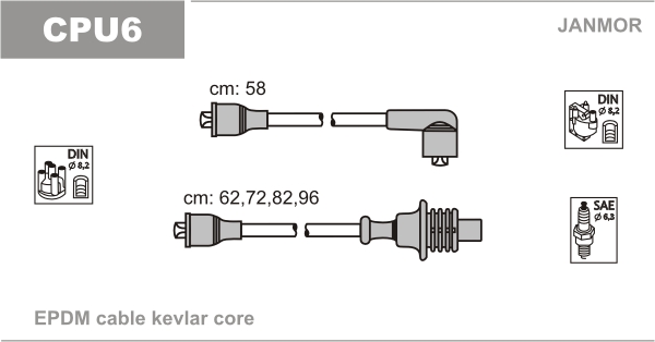 JANMOR CPU6 Kit cavi accensione-Kit cavi accensione-Ricambi Euro