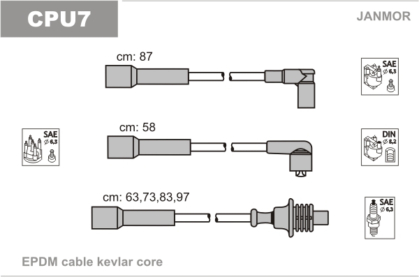 JANMOR CPU7 Kit cavi accensione-Kit cavi accensione-Ricambi Euro