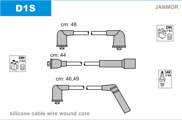 JANMOR D1S Kit cavi accensione-Kit cavi accensione-Ricambi Euro