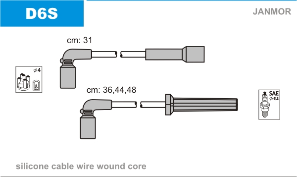 JANMOR D6S Kit cavi accensione-Kit cavi accensione-Ricambi Euro