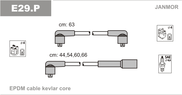 JANMOR E29.P Kit cavi accensione-Kit cavi accensione-Ricambi Euro