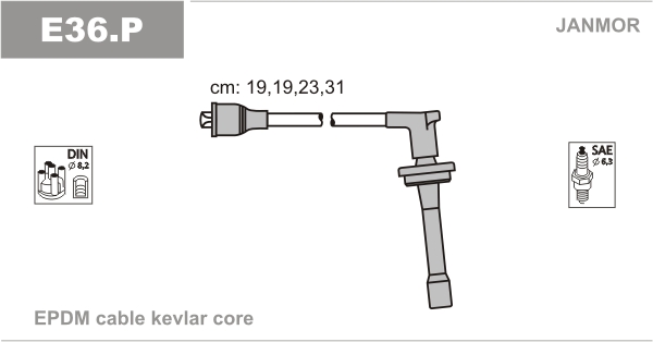 JANMOR E36.P Kit cavi accensione-Kit cavi accensione-Ricambi Euro