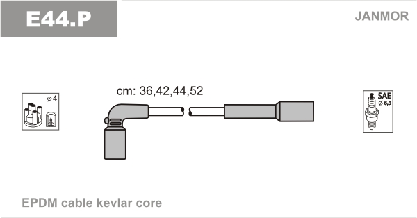 JANMOR E44.P Kit cavi accensione-Kit cavi accensione-Ricambi Euro