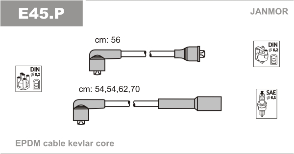 JANMOR E45.P Kit cavi accensione-Kit cavi accensione-Ricambi Euro