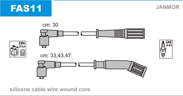 JANMOR FAS11 Kit cavi accensione