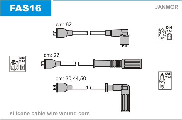 JANMOR FAS16 Kit cavi accensione