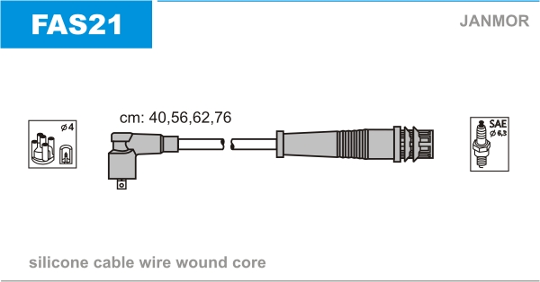 JANMOR FAS21 Kit cavi accensione