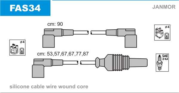 JANMOR FAS34 Kit cavi accensione