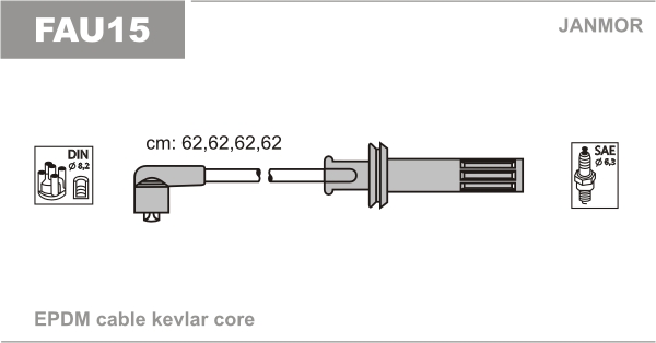 JANMOR FAU15 Kit cavi accensione-Kit cavi accensione-Ricambi Euro