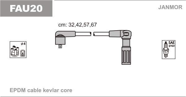 JANMOR FAU20 Kit cavi accensione-Kit cavi accensione-Ricambi Euro