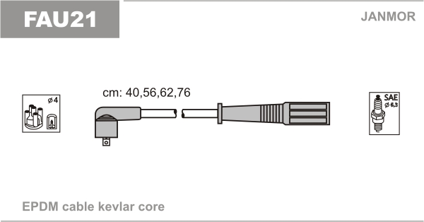 JANMOR FAU21 Kit cavi accensione-Kit cavi accensione-Ricambi Euro