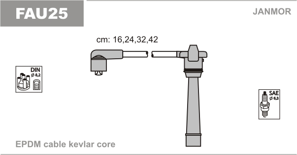 JANMOR FAU25 Kit cavi accensione-Kit cavi accensione-Ricambi Euro