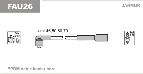 JANMOR FAU26 Kit cavi accensione-Kit cavi accensione-Ricambi Euro