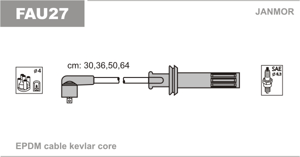 JANMOR FAU27 Kit cavi accensione-Kit cavi accensione-Ricambi Euro