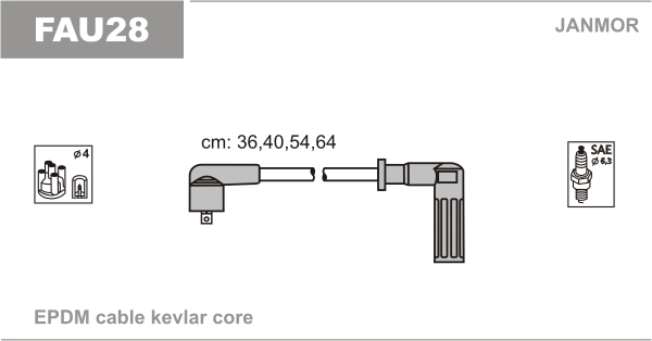 JANMOR FAU28 Kit cavi accensione-Kit cavi accensione-Ricambi Euro