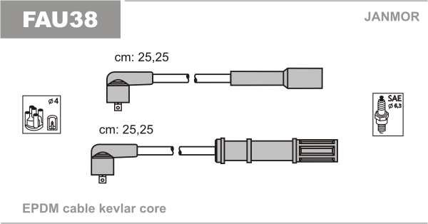 JANMOR FAU38 Kit cavi accensione