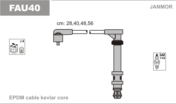 JANMOR FAU40 Kit cavi accensione-Kit cavi accensione-Ricambi Euro