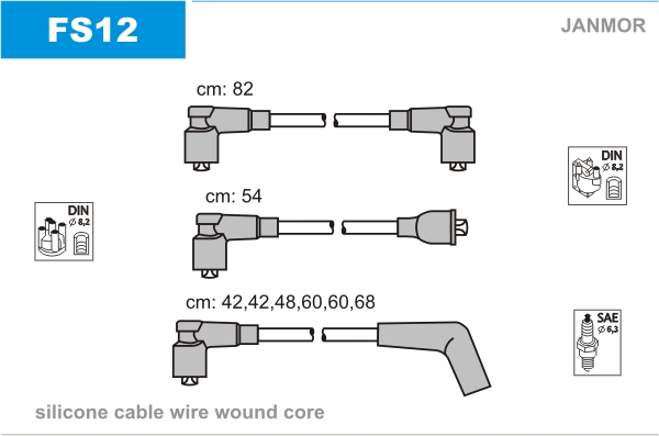 JANMOR FS12 Kit cavi accensione-Kit cavi accensione-Ricambi Euro