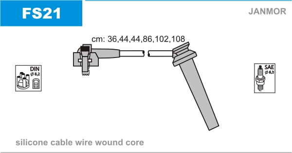 JANMOR FS21 Kit cavi accensione-Kit cavi accensione-Ricambi Euro