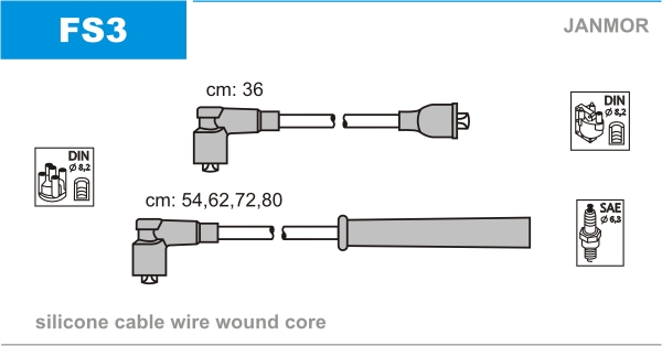 JANMOR FS3 Kit cavi accensione-Kit cavi accensione-Ricambi Euro