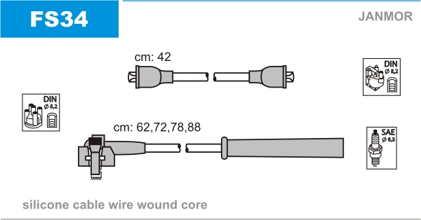 JANMOR FS34 Kit cavi accensione-Kit cavi accensione-Ricambi Euro