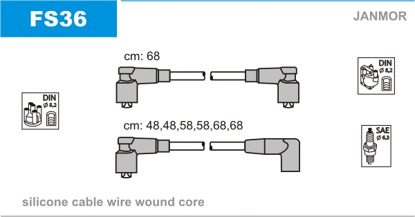 JANMOR FS36 Kit cavi accensione