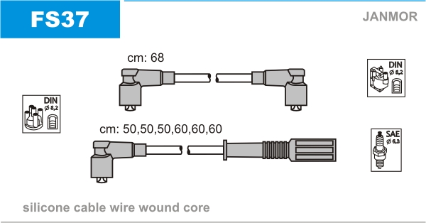 JANMOR FS37 Kit cavi accensione-Kit cavi accensione-Ricambi Euro