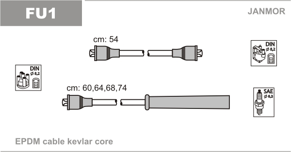 JANMOR FU1 Kit cavi accensione-Kit cavi accensione-Ricambi Euro