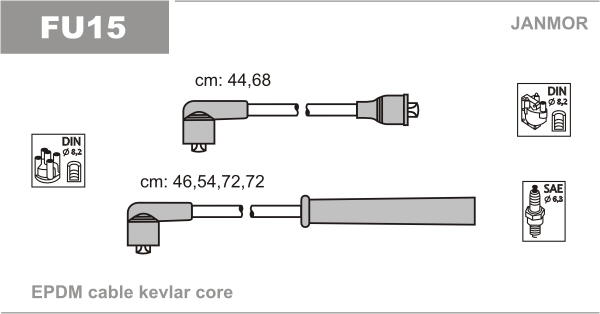 JANMOR FU15 Kit cavi accensione-Kit cavi accensione-Ricambi Euro